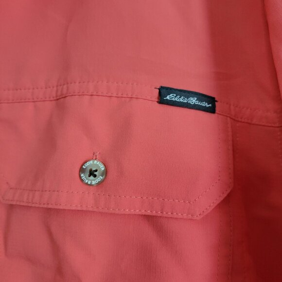 Eddie Bauer Orange Tech Shirt Men's Large Short Sleeve Moisture Wicking NWOT - Picture 2 of 4